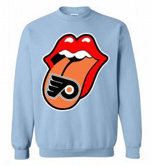 Philadelphia Flyers  x The Rolling Stones Logo Crewneck Sweatshirt - zezetee Philadelphia Flyers  x The Rolling Stones Logo Crewneck Sweatshirt - zezetee