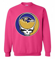 Baltimore Ravens Grateful Dead Logo Band Crewneck Sweatshirt - zezetee Baltimore Ravens Grateful Dead Logo Band Crewneck Sweatshirt - zezetee