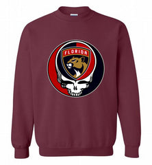 NHL TEAM FLORIDA PANTHERS X GRATEFUL DEAD LOGO BAND Crewneck Sweatshirt - zezetee NHL TEAM FLORIDA PANTHERS X GRATEFUL DEAD LOGO BAND Crewneck Sweatshirt - zezetee