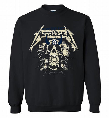 Metallica We Don't Give A Shit Winnipeg Jets Crewneck Sweatshirt - zezetee Metallica We Don't Give A Shit Winnipeg Jets Crewneck Sweatshirt - zezetee