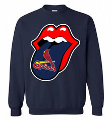 St Louis Cardinals  x The Rolling Stones Logo Crewneck Sweatshirt - zezetee St Louis Cardinals  x The Rolling Stones Logo Crewneck Sweatshirt - zezetee