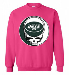New York Jets Grateful Dead Logo Band Crewneck Sweatshirt - zezetee New York Jets Grateful Dead Logo Band Crewneck Sweatshirt - zezetee