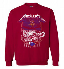 Metallica Skull Snake Minnesota Vikings Crewneck Sweatshirt - zezetee Metallica Skull Snake Minnesota Vikings Crewneck Sweatshirt - zezetee