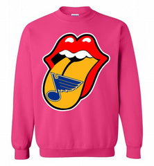 St Louis Blues  x The Rolling Stones Logo Crewneck Sweatshirt - zezetee St Louis Blues  x The Rolling Stones Logo Crewneck Sweatshirt - zezetee