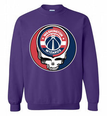 Washington Wizards Grateful Dead Logo Band Crewneck Sweatshirt - zezetee Washington Wizards Grateful Dead Logo Band Crewneck Sweatshirt - zezetee