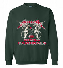 Metallica Arizona Cardinals Logo Crewneck Sweatshirt - zezetee Metallica Arizona Cardinals Logo Crewneck Sweatshirt - zezetee