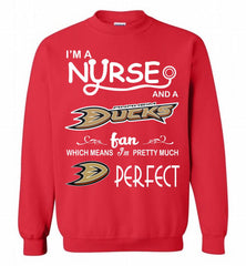I'M A Nurse And A Anaheim Ducks Fans Gift Crewneck Sweatshirt - zezetee I'M A Nurse And A Anaheim Ducks Fans Gift Crewneck Sweatshirt - zezetee