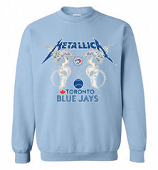 Metallica Toronto Blue Jays Logo Crewneck Sweatshirt - zezetee Metallica Toronto Blue Jays Logo Crewneck Sweatshirt - zezetee