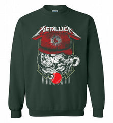 Metallica Skull Boston Red Sox Logo Crewneck Sweatshirt - zezetee Metallica Skull Boston Red Sox Logo Crewneck Sweatshirt - zezetee