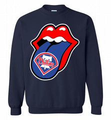 Philadelphia Phillies  x The Rolling Stones Logo Crewneck Sweatshirt - zezetee Philadelphia Phillies  x The Rolling Stones Logo Crewneck Sweatshirt - zezetee