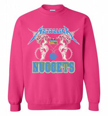 Metallica Denver Nuggets Logo Crewneck Sweatshirt - zezetee Metallica Denver Nuggets Logo Crewneck Sweatshirt - zezetee