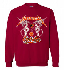 Metallica Baltimore Orioles Logo Crewneck Sweatshirt - zezetee Metallica Baltimore Orioles Logo Crewneck Sweatshirt - zezetee
