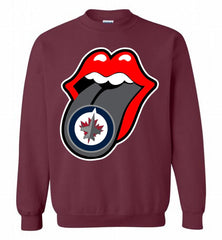 Winnipeg Jets  x The Rolling Stones Logo Crewneck Sweatshirt - zezetee Winnipeg Jets  x The Rolling Stones Logo Crewneck Sweatshirt - zezetee