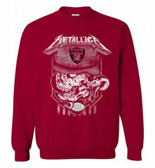 Metallica Skull Snake Oakland Raiders Crewneck Sweatshirt - zezetee Metallica Skull Snake Oakland Raiders Crewneck Sweatshirt - zezetee