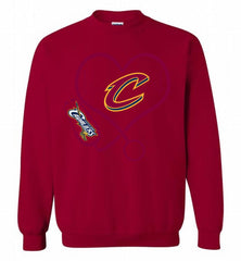 Nurse Heartbeat Love Cleveland Cavaliers Crewneck Sweatshirt - zezetee Nurse Heartbeat Love Cleveland Cavaliers Crewneck Sweatshirt - zezetee
