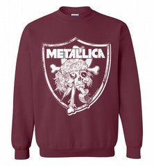Oakland Raiders Metallica Mashup Crewneck Sweatshirt - zezetee Oakland Raiders Metallica Mashup Crewneck Sweatshirt - zezetee