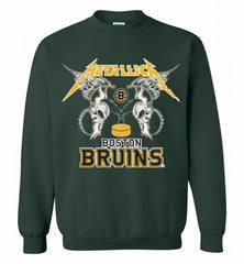 Metallica Boston Bruins Logo Crewneck Sweatshirt - zezetee Metallica Boston Bruins Logo Crewneck Sweatshirt - zezetee