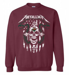 Metallica Snake Skull Minnesota Wild Logo Crewneck Sweatshirt - zezetee Metallica Snake Skull Minnesota Wild Logo Crewneck Sweatshirt - zezetee