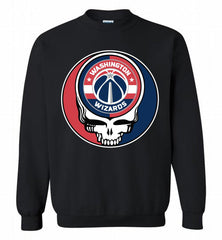 Washington Wizards Grateful Dead Logo Band Crewneck Sweatshirt - zezetee Washington Wizards Grateful Dead Logo Band Crewneck Sweatshirt - zezetee
