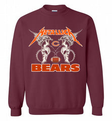 Metallica Chicago Bears Logo Crewneck Sweatshirt - zezetee Metallica Chicago Bears Logo Crewneck Sweatshirt - zezetee