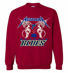 Metallica St Louis Blues Logo Crewneck Sweatshirt - zezetee Metallica St Louis Blues Logo Crewneck Sweatshirt - zezetee