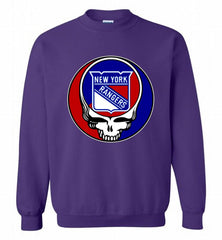 NHL TEAM NEW YORK RANGERS X GRATEFUL DEAD LOGO BAND Crewneck Sweatshirt - zezetee NHL TEAM NEW YORK RANGERS X GRATEFUL DEAD LOGO BAND Crewneck Sweatshirt - zezetee