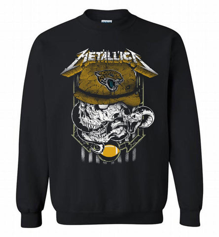 Metallica Skull Snake Jacksonville Jaguars Crewneck Sweatshirt - zezetee Metallica Skull Snake Jacksonville Jaguars Crewneck Sweatshirt - zezetee