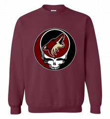 NHL TEAM ARIZONA COYOTES X GRATEFUL DEAD LOGO BAND Crewneck Sweatshirt - zezetee NHL TEAM ARIZONA COYOTES X GRATEFUL DEAD LOGO BAND Crewneck Sweatshirt - zezetee