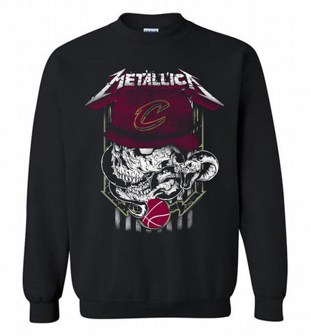 Metallica Skull Snake Cleveland Cavaliers Crewneck Sweatshirt - zezetee Metallica Skull Snake Cleveland Cavaliers Crewneck Sweatshirt - zezetee