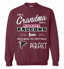 I'M A Grandma And A Falcons Fans I'm Pretty Much Perfect Crewneck Sweatshirt - zezetee I'M A Grandma And A Falcons Fans I'm Pretty Much Perfect Crewneck Sweatshirt - zezetee