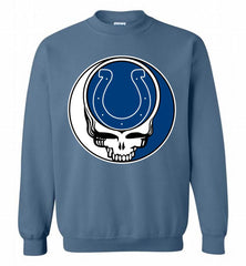 Indianapolis Colts Grateful Dead Logo Band Crewneck Sweatshirt - zezetee Indianapolis Colts Grateful Dead Logo Band Crewneck Sweatshirt - zezetee