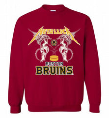 Metallica Boston Bruins Logo Crewneck Sweatshirt - zezetee Metallica Boston Bruins Logo Crewneck Sweatshirt - zezetee