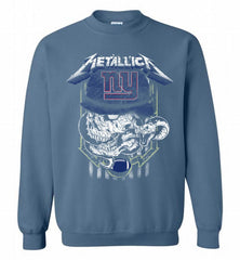 Metallica Skull Snake New York Giants Crewneck Sweatshirt - zezetee Metallica Skull Snake New York Giants Crewneck Sweatshirt - zezetee