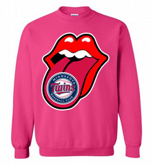Minnesota Twins  x The Rolling Stones Logo Crewneck Sweatshirt - zezetee Minnesota Twins  x The Rolling Stones Logo Crewneck Sweatshirt - zezetee