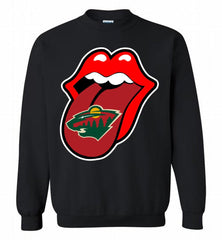 Minnesota Wild x The Rolling Stones Logo Crewneck Sweatshirt - zezetee Minnesota Wild x The Rolling Stones Logo Crewneck Sweatshirt - zezetee