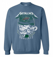 Metallica Skull Snake Minnesota Wild Crewneck Sweatshirt - zezetee Metallica Skull Snake Minnesota Wild Crewneck Sweatshirt - zezetee