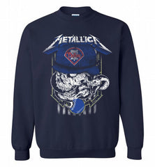 Metallica Skull Philadelphia Phillies Logo Crewneck Sweatshirt - zezetee Metallica Skull Philadelphia Phillies Logo Crewneck Sweatshirt - zezetee