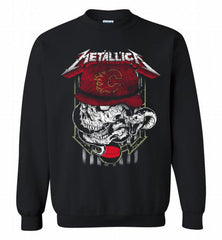 Metallica Skull Snake Calgary Flames Crewneck Sweatshirt - zezetee Metallica Skull Snake Calgary Flames Crewneck Sweatshirt - zezetee