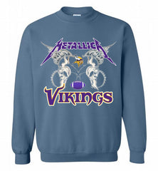 Metallica Minnesota Vikings Logo Crewneck Sweatshirt - zezetee Metallica Minnesota Vikings Logo Crewneck Sweatshirt - zezetee