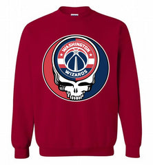 Washington Wizards Grateful Dead Logo Band Crewneck Sweatshirt - zezetee Washington Wizards Grateful Dead Logo Band Crewneck Sweatshirt - zezetee