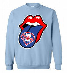 Philadelphia Phillies  x The Rolling Stones Logo Crewneck Sweatshirt - zezetee Philadelphia Phillies  x The Rolling Stones Logo Crewneck Sweatshirt - zezetee