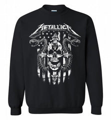 Metallica Snake Skull Oakland Raiders Logo Crewneck Sweatshirt - zezetee Metallica Snake Skull Oakland Raiders Logo Crewneck Sweatshirt - zezetee