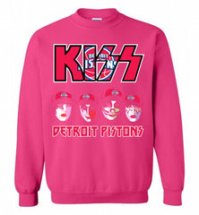 Kiss Detroit Pistons Logo Crewneck Sweatshirt - zezetee Kiss Detroit Pistons Logo Crewneck Sweatshirt - zezetee