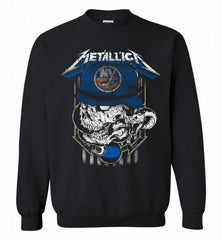 Metallica Skull Snake New York Islanders Crewneck Sweatshirt - zezetee Metallica Skull Snake New York Islanders Crewneck Sweatshirt - zezetee