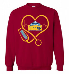 Nurse Heartbeat Love Denver Nuggets Crewneck Sweatshirt - zezetee Nurse Heartbeat Love Denver Nuggets Crewneck Sweatshirt - zezetee