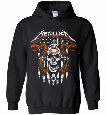 Metallica Snake Skull Chicago Bears Logo Hoodie - zezetee Metallica Snake Skull Chicago Bears Logo Hoodie - zezetee