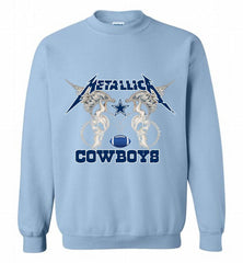 Metallica Dallas Cowboys Crewneck Sweatshirt - zezetee Metallica Dallas Cowboys Crewneck Sweatshirt - zezetee