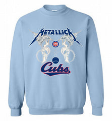 Metallica Chicago Cubs Logo Crewneck Sweatshirt - zezetee Metallica Chicago Cubs Logo Crewneck Sweatshirt - zezetee