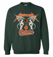 Metallica Baltimore Orioles Logo Crewneck Sweatshirt - zezetee Metallica Baltimore Orioles Logo Crewneck Sweatshirt - zezetee