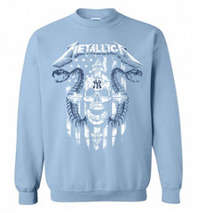 Metallica New York Yankees Logo Crewneck Sweatshirt - zezetee Metallica New York Yankees Logo Crewneck Sweatshirt - zezetee